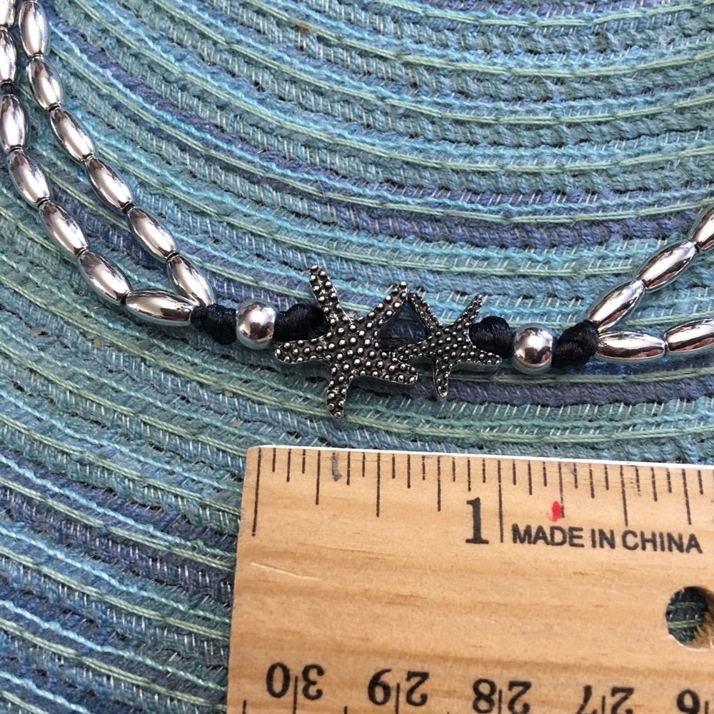 Boho Beach Ocean Ready Silver Starfish Anklet (J2) - Picture 8 of 8